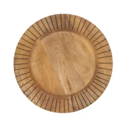 Saro Lifestyle Textured Slit Edges Wooden Charger Plate (Set Of 4) -Saro Lifestyle GUEST 014b241d 87e8 445e a87b 17d2f1283e83