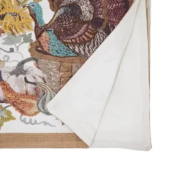 Saro Lifestyle Embroidered Turkey Table Runner, 16"x72", Multi
