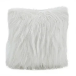 18"x18" Poly Filled Long Hair Faux Fur Square Throw Pillow - Saro Lifestyle -Saro Lifestyle GUEST 020a74ff 68e3 42cf bced ef9fabfde597
