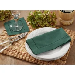 Saro Lifestyle Hemstitch Cocktail Napkin (Set Of 12) -Saro Lifestyle GUEST 04224dd9 4704 4cbc 8bb4 f7cc5738e650