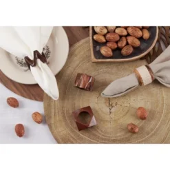 Saro Lifestyle Table Napkin Rings With Rope And Wood Design (Set Of 4) -Saro Lifestyle GUEST 04a453de b14b 4ed9 83be 2222ee16d1f7