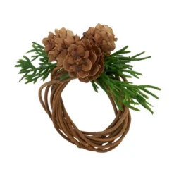 Saro Lifestyle Harvest Home Pine Cone Napkin Ring (Set Of 4), Brown -Saro Lifestyle GUEST 052c1dbd 477e 4864 a87a 8032ba0a6c9d