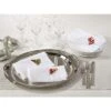 Saro Lifestyle Hemstitched [Santa] Napkin, 20" Square, White (Set Of 4)