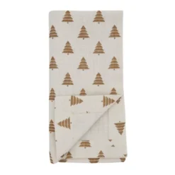 Saro Lifestyle Christmas Trees Napkin, 20" Square, Gold (Set Of 4)