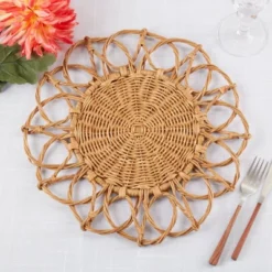 Saro Lifestyle Table Placemats With Twisted Rattan Design (Set Of 4) -Saro Lifestyle GUEST 06d8a758 ee20 4f27 8b1a eb670e518d41