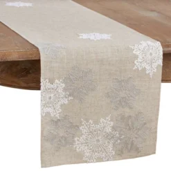 Saro Lifestyle Embroidered Snowflake Design Table Runner -Saro Lifestyle GUEST 07e7f1ef 3507 44b2 bddf 58654f48cc4e