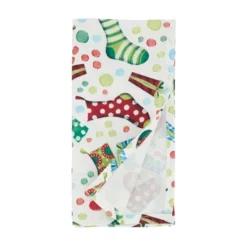 Saro Lifestyle Holiday Table Napkins With Christmas Stockings Design (Set Of 4)