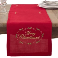 Saro Lifestyle Merry Christmas Embroidered Design Table Runner -Saro Lifestyle GUEST 080511a3 6366 4f10 b865 11d7deb8c537