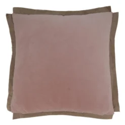Saro Lifestyle Velvet Flange Throw Pillow With Poly Filling, Blush, 20" X 20"
