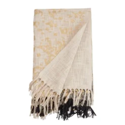 Saro Lifestyle Foil Print Design Two-Tone Throw Blanket