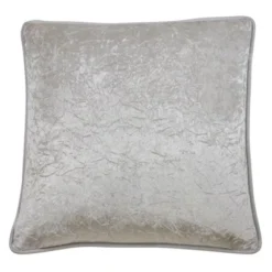 22"x22" Oversize Crushed Velvet Square Throw Pillow Poly Filled Ivory - Saro Lifestyle