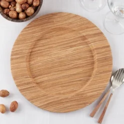 Saro Lifestyle Round Charger Plates With Water Hyacinth Design (Set Of 4) -Saro Lifestyle GUEST 0bf3f967 e12e 44af b912 998491158ed1