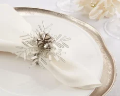 Saro Lifestyle Holiday Napkin Rings With Beaded Snowflake And Bells Design (Set Of 4) 9 Saro Lifestyle Holiday Napkin Rings With Beaded Snowflake And Bells Design (Set Of 4) -Saro Lifestyle GUEST 0d114447 179e 43a1 8b73 bc22d67bee22