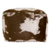 Saro Lifestyle Faux Fur Cow Hide Pouf, 20"x20"x14" Square, Brown