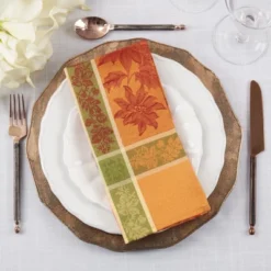 Saro Lifestyle Fall Festivity Jacquard Napkin (Set Of 4), 20", Orange -Saro Lifestyle GUEST 0f7878d4 1bd8 414b bafc aa7ca73e2c86