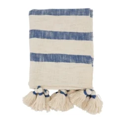 50"x60" Luxe Striped Tassel Throw Blanket - Saro Lifestyle -Saro Lifestyle GUEST 0fc77fb8 00e2 4319 b466 fc75535ebb0a
