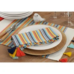 Saro Lifestyle Color Splash Table Napkin (Set Of 4), 20"x20", Multicolored -Saro Lifestyle GUEST 1028afc1 c359 4709 9752 60cf2d587c89