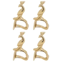 Saro Lifestyle Peacock Napkin Ring (Set Of 4)
