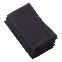 Saro Lifestyle Dinner Napkin /w Hemstitched Border, Black (Set Of 4) -Saro Lifestyle GUEST 11a169fd 7e78 410f 8052 fa95e1326e58