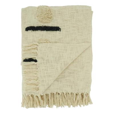 50"x60" Dash Dot Tufted Design Throw Blanket - Saro Lifestyle 2 50"x60" Dash Dot Tufted Design Throw Blanket - Saro Lifestyle - Image 2