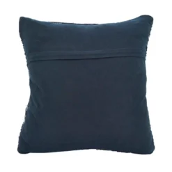 18"x18" Denim Chindi Down Filled Throw Pillow Navy - Saro Lifestyle