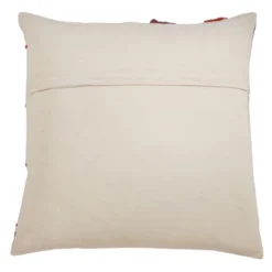 Saro Lifestyle Block Print Embroidered Pillow - Down Filled, 22" Square, Coral