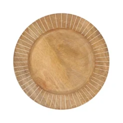 Saro Lifestyle Textured Slit Edges Wooden Charger Plate (Set Of 4) -Saro Lifestyle GUEST 156fb1bc fde0 4582 b31b 504b23da25fd