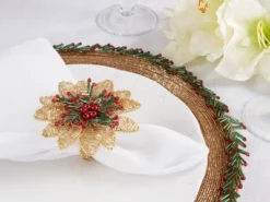 Saro Lifestyle Garden Delight Beaded Flower Napkin Ring (Set Of 4) -Saro Lifestyle GUEST 183963ec da75 473a ae04 023467a9e959