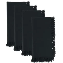 Saro Lifestyle Fringed Design Napkin, 20" Square (Set Of 4) -Saro Lifestyle GUEST 18ac3ff3 2b6b 4af9 adc4 3ab676e431a2