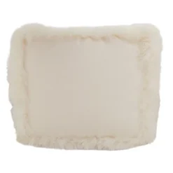 Saro Lifestyle Luxurious Linen Pouf With Soft Lamb Fur Trim -Saro Lifestyle GUEST 1bed2016 25d2 4227 8e49 dac154fa9bca