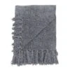 50"x60" Chenille Throw Blanket With Fringed Edges Gray - Saro Lifestyle