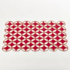 Saro Lifestyle Dining Placemat With Christmas Tree Cutwork (Set Of 4), 14"x20", Red