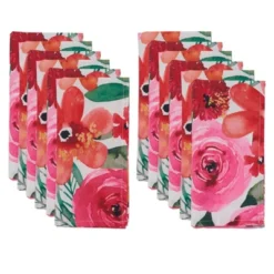 Saro Lifestyle Floral Design Table Napkins (Set Of 12), 20"x20", Multicolored -Saro Lifestyle GUEST 1f448cdd 8300 4389 951c c0136c2a47a8