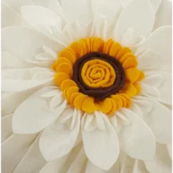 Saro Lifestyle Felt Flower Throw Pillow With Poly Filling, Ivory, 13" Round -Saro Lifestyle GUEST 1fc15605 1ff3 4a4d 95c7 f70235df1a4f