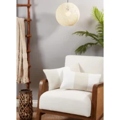 Saro Lifestyle Band Design Throw Pillow With Down Filling -Saro Lifestyle GUEST 21d4968a 0218 487f bf2e 24ce7fec0657