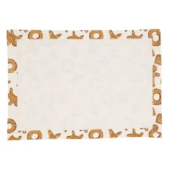Saro Lifestyle Gingerbread Design Placemats (Set Of 4), Brown, 14"x20"
