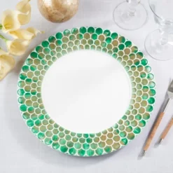 Saro Lifestyle Scalloped Gleam Charger Plate (Set Of 4), 13"x13", Green 8 Saro Lifestyle Scalloped Gleam Charger Plate (Set Of 4), 13"x13", Green -Saro Lifestyle GUEST 2362ca35 e17e 4d17 8a69 64752e51fbe6