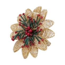 Saro Lifestyle Garden Delight Beaded Flower Napkin Ring (Set Of 4) -Saro Lifestyle GUEST 23821fb7 5dc2 473f a419 7c1365a16de6