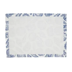 Saro Lifestyle Seaside Sea Shells Placemat (Set Of 4), 14"x20", White