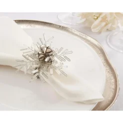 Saro Lifestyle Holiday Napkin Rings With Beaded Snowflake And Bells Design (Set Of 4) 8 Saro Lifestyle Holiday Napkin Rings With Beaded Snowflake And Bells Design (Set Of 4) -Saro Lifestyle GUEST 244eefbb 37f1 47dd 9041 a1d288a5751a
