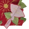 Saro Lifestyle Poinsettia Table Runner, 16"x70", Red