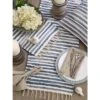 Saro Lifestyle Striped Denim Chindi Placemat, 14"x20" Oblong, Denim (Set Of 4)