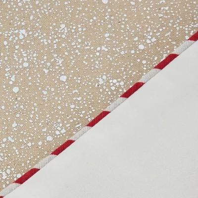 16" X 72" Foil Print Candy Cane Piping Runner Silver - SARO Lifestyle: Traditional Holiday Table Decor, Fits 36" To 48" Tables 2 16" X 72" Foil Print Candy Cane Piping Runner Silver - SARO Lifestyle: Traditional Holiday Table Decor, Fits 36" To 48" Tables - Image 2