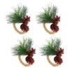 Saro Lifestyle Forest Floor Pinecone Napkin Ring (Set Of 4), Brown