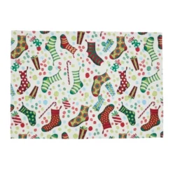Saro Lifestyle Christmas Stockings Table Mats (Set Of 4) -Saro Lifestyle GUEST 2893d06a 482a 4dde 97ae 241241eca605
