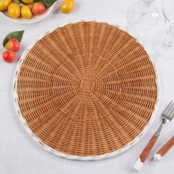 Saro Lifestyle Rustic Charm Two-Tone Rattan Placemat (Set Of 4) -Saro Lifestyle GUEST 296c574e 8bee 46a6 a8b1 c028c25b0334