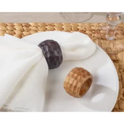 Saro Lifestyle Chunky Wood Dinner Napkin Rings (Set Of 4) -Saro Lifestyle GUEST 2b1cbc7a ac6f 43b5 98fa cae7969183d4