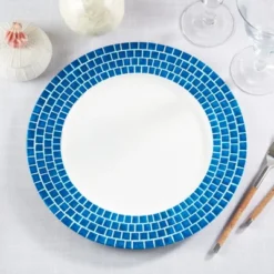 Saro Lifestyle Decorative Tile Edged Charger Plate (Set Of 4) -Saro Lifestyle GUEST 2d6ee0a6 8aff 476e adf6 2a86140359a5