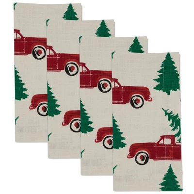 Saro Lifestyle Holiday Table Napkins With Christmas Truck Design (Set Of 4) 2 Saro Lifestyle Holiday Table Napkins With Christmas Truck Design (Set Of 4) - Image 2