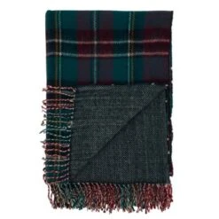 50"x60" Reversible Plaid Throw Blanket Green - Saro Lifestyle